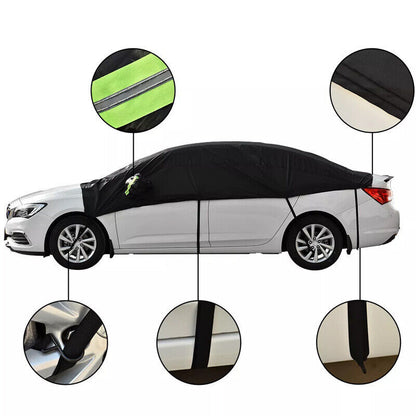 HalfCarCoverTopRoofWaterproofOutdoorSunUVRainProtectionUniversal