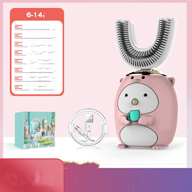 Silicon USB Automatic Ultrasonic Teeth Tooth Brush Cartoon Pattern - Crownie 0 Pink Childrens Edition / USB