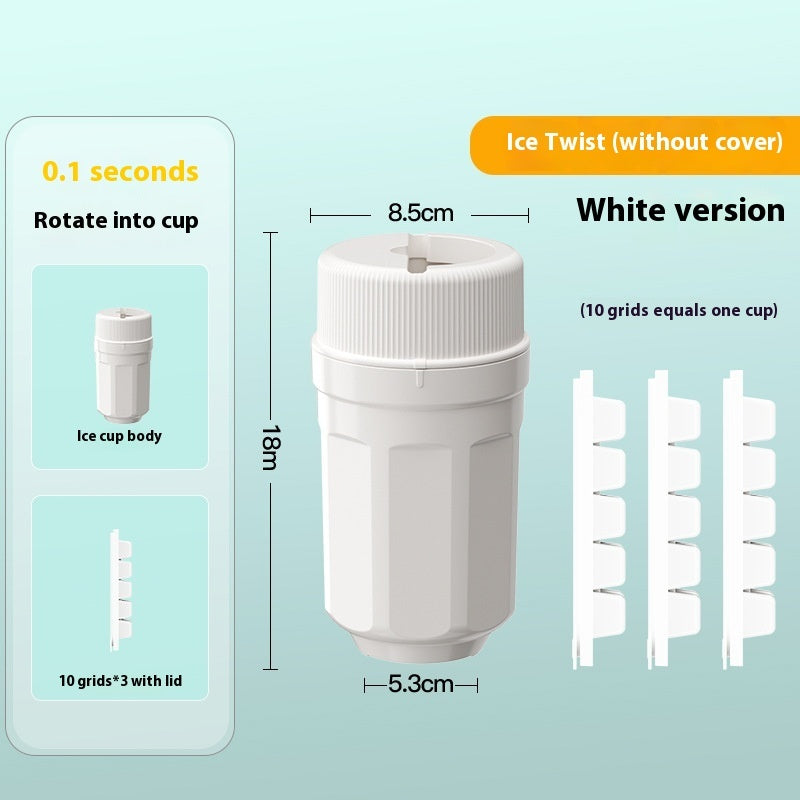 Twisting Ice Cup Rotating Release Ice Cube Trays Rotation With Cover Ice Block Mold For Freezer Home Refrigerator Storage - Crownie 0 White