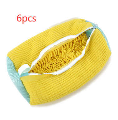 Shoes Laundry Bag Shoe Wash Bag For Washing Machine Reusable Zipper Shoe Washing Bag Sneaker Tennis Shoe Cleaner Kit Remove Dirt - Crownie 0 Yellow / 39x19CM / 6PCS