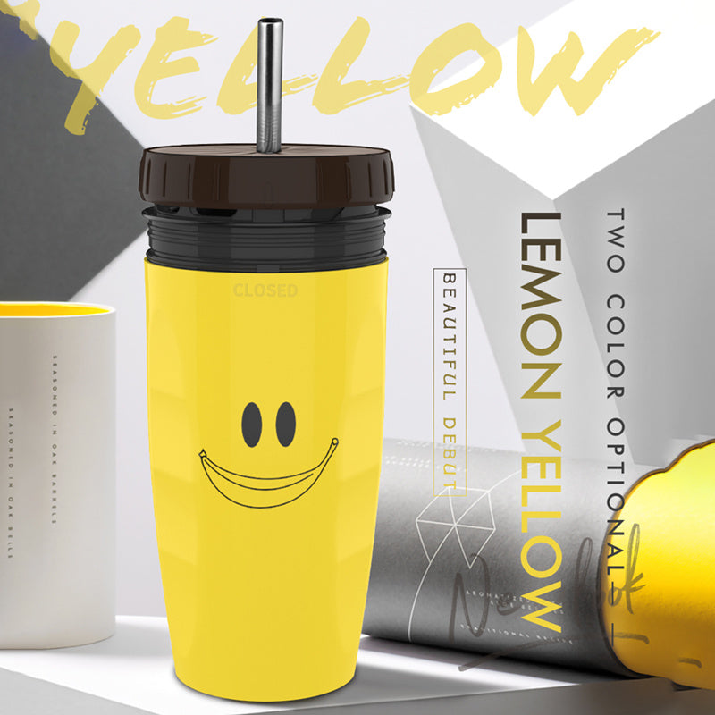 No Cover Twist Cup Travel Portable Cup Double Insulation Tumbler Straw Sippy Water Bottles Portable For Children Adults - Crownie 0 1style / 201to300ML