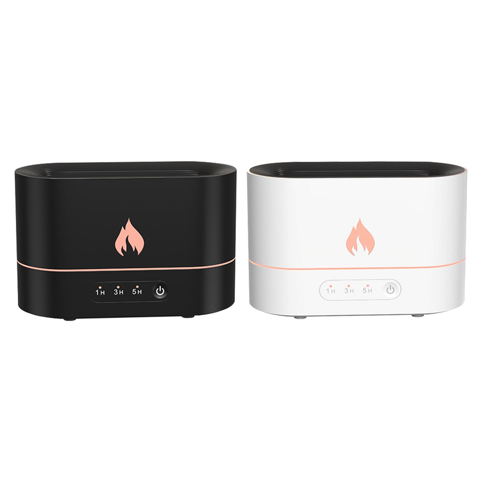 Siming Flame Aromatherapy Machine Home Bedroom Silent Atmosphere Light Humidifier Flame Diffuser Home Decor - Crownie 0 Black / USB