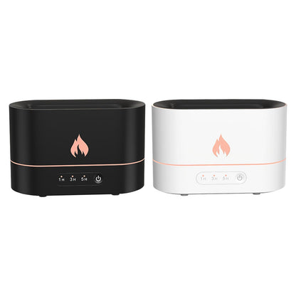 Siming Flame Aromatherapy Machine Home Bedroom Silent Atmosphere Light Humidifier Flame Diffuser Home Decor - Crownie 0 Black / USB