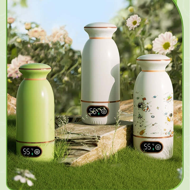 Line Portable Thermal Flask Water Cup Insulation Milk Modulator Baby - Crownie 0 White