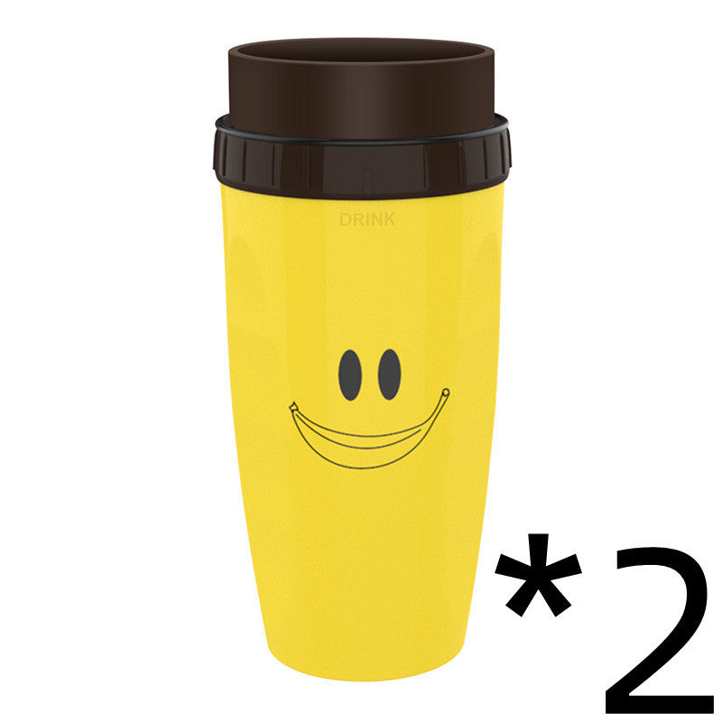No Cover Twist Cup Travel Portable Cup Double Insulation Tumbler Straw Sippy Water Bottles Portable For Children Adults - Crownie 0 2style 2pcs / 201to300ML