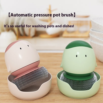 Automatic Liquid Filling Dishwashing Brush Kitchen Dish Brush - Crownie 0 Bean Red