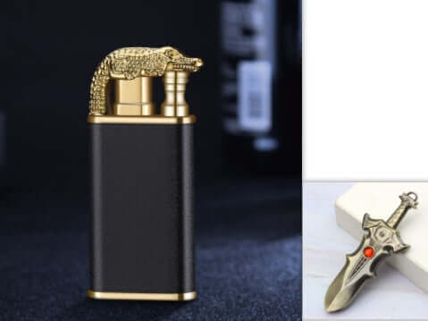 Creative Blue Flame Lighter - Crownie 0 Black Scrub Crocodile bk872 / 1PCS