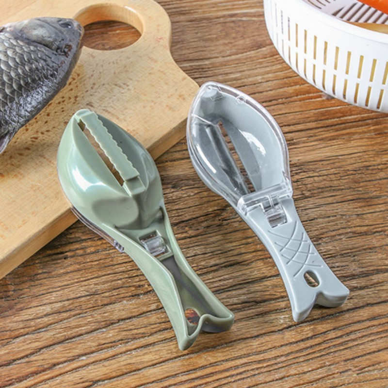 Fish Skin Brush Scraping Fish Scale Brush Grater Quick Disassembly Fish Knife Cleaning Peeling Skin Scraper Scraper Fish Scaler Kitchen Tools - Crownie 0 16x5.5x4.2cm / blue